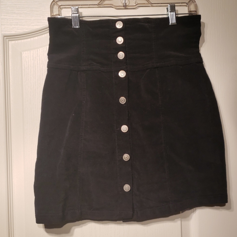 Anna grace corduroy button up skirt